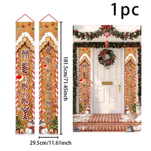 Detail of Gingerbread style Merry Christmas banners with size markers and scene display