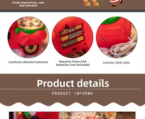 Double alimentation via câble USB et compartiment à piles pour décor de Noël