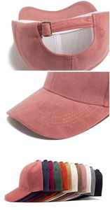 Detail of adjustable metal buckle and high-quality stitching on multi-color baseball caps