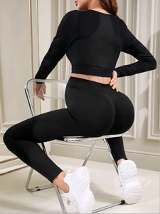 Maternity Leggings High Waist Tummy Support Seamless Knit Yoga Pants For Pregnant Women Butt Lifting Breathable Black