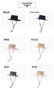 Outdoor sun hat color options including black, navy, pink, khaki, grey and beige