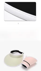 Detail view of foldable sun hat showing precise stitching and roll-up storage design