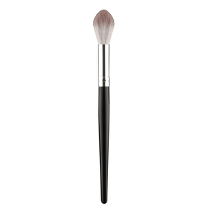 Professional Flame Shape Highlighter Brush Soft Synthetic Fiber Bristles Wooden Handle For Setting Powder Blending Makeup