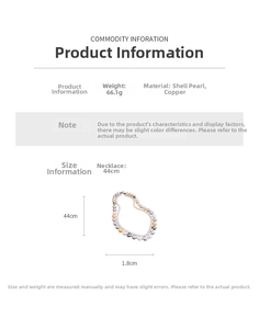 Détail du collier de perles double couche montrant des perles de 1,8 cm et longueur 44 cm