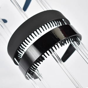 Black non-slip hairbands with teeth for face washing, matte and glossy finish set