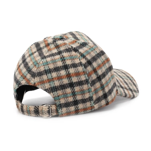 Chic houndstooth plaid baseball cap with adjustable metal buckle back closure