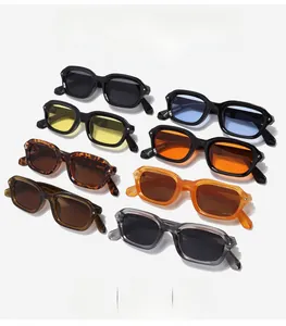 Collection of square punk sunglasses in various colors with metallic hinge details