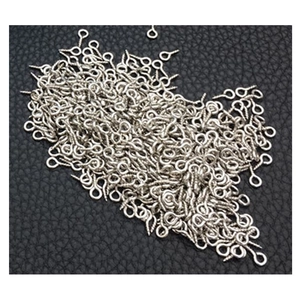 Bulk silver metal eye screw hooks for DIY resin jewelry making and craft projects