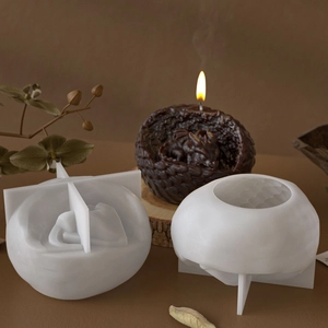 Macro detail of flexible silicone mold for DIY dragon egg candles and resin crafts