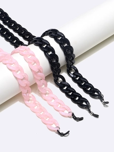 Non-Slip Eyeglasses Chains Acrylic Chunky Link Sunglass Cords For Women Fashion Marble Pink Black Anti-Lost Lanyards
