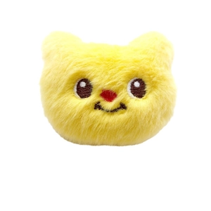 Cute yellow plush cartoon bear head accessory for DIY bags and clothing decoration