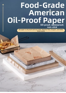 Food-grade greaseproof paper sheets for burger and sandwich wrapping with newspaper print