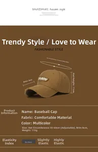 Detailed view of embroidery patch and distressed brim on cotton baseball cap
