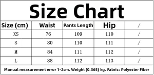 Size guide with measurements in cm for women's halter top and pants fashion set