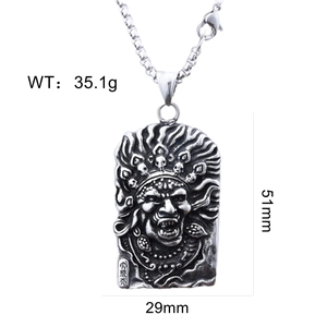 Detailed view of Nordic primitive relief pendant with dimensions 51mm by 29mm and 35g weight