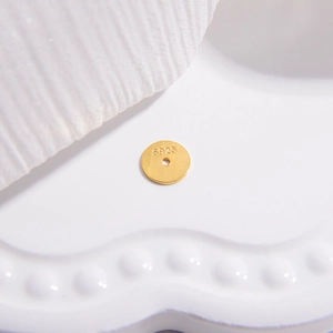 Polished S925 sterling silver golden round spacer beads for jewelry bracelet making