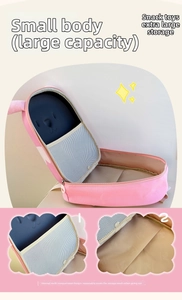 Detail view of the large capacity interior layers in a pink squirrel toddler backpack