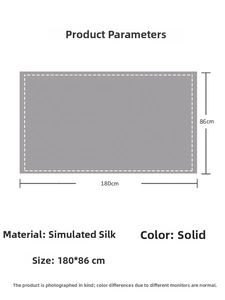 Detailed dimension guide for the 180x86cm grey faux silk vintage patterned scarf wrap