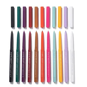 Set van 12 waterbestendige kleurrijke gel eyeliner potloden in diverse felle kleuren