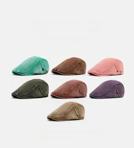 Multi-color vintage washed cotton ivy caps with adjustable metal buckles and soft top design