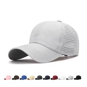 Quick Dry Baseball Cap Polyester Laser Perforated Breathable Sun Protection Outdoor Sports Adjustable Hat Unisex