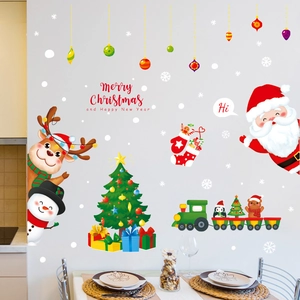 Christmas wall stickers with Santa, reindeer and snowman for festive window decoration