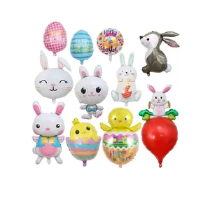 Easter Aluminum Film Balloon Cartoon Bunny Egg Chick Shape Mylar Balloon For Party Decoration Happy Home Ornaments