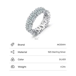 Bague élégante en argent sterling S925 sertie de zircons gouttes, largeur 6mm