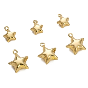 Set of six 14K gold-filled star pendants for DIY jewelry making and necklace crafts