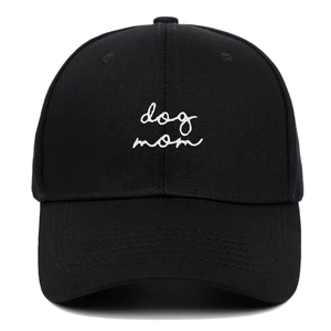 Casquette De Baseball Brodée Dog Mom En Coton Ajustable Pour Femmes Style Streetwear Décontracté Noir
