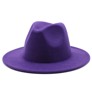 Klassischer lila Wollfilzhut Fedora Jazzhut im britischen Vintage-Stil für Erwachsene