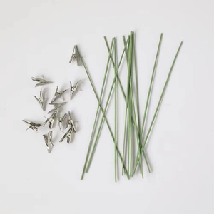 Metal Crocodile Alligator Clips And Green Support Stems For DIY Christmas Floral Decoration Craft Painting Tools