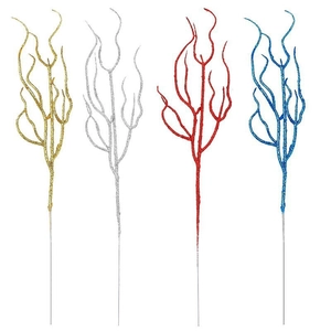 Branches Artificielles Pailletées Rameaux Plastique Scintillants Pour Décoration Sapin Noël Vase Arrangements Floraux Mariage Fête
