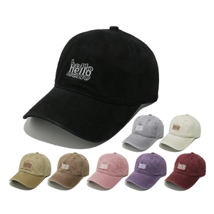 Baseball Cap Washed Cotton Hello Embroidery Vintage Adjustable Sun Hat Casual Sports For Men Women