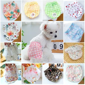 Dog Physiological Pants Cotton Lace Mesh Ruffle Diaper Sanitary Shorts Female Dogs Small Breed Hygiene Underwear