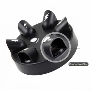 Black mini electric shock polygraph game with 5 finger slots and mode control buttons