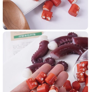 Detailed realistic octopus tentacles food models showing size and resin texture