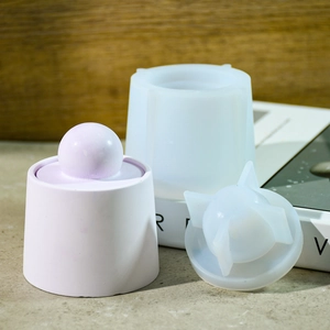 Silikonform-Set für zylindrische Aufbewahrungsboxen und Kerzenhalter aus Kunstharz