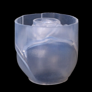 Detail of rose flower silicone mold with intricate relief for DIY resin and candle making