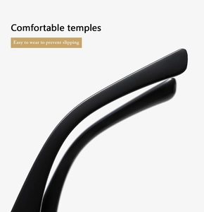 Close-up of comfortable black temples on cat eye sunglasses with anti-slip design