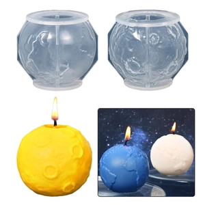 Serie Planet Stampo per Candele in Silicone Forma Luna Terra Fai-da-Te Sapone Aromaterapico Strumento di Colata Resina