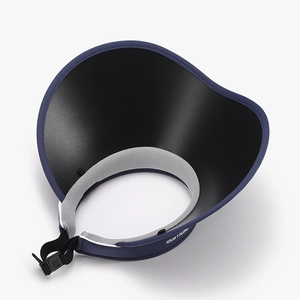 Women's dark blue UV protection sun visor with large brim and breathable sweatband