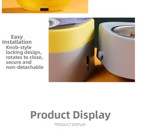 Detail of the stainless steel pet bowl featuring a twist-lock secure base design