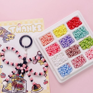 Twin Hole Peanut Beads Acrylic Pearlescent Solid Color Loose Beads For DIY Jewelry Making Handcraft Accessories