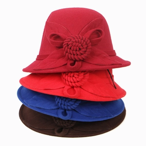 Wool cloche hats for women in four colors with elegant woven knot details for winter