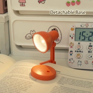 Mini lampe de lecture LED orange avec socle amovible et design pliable portatif
