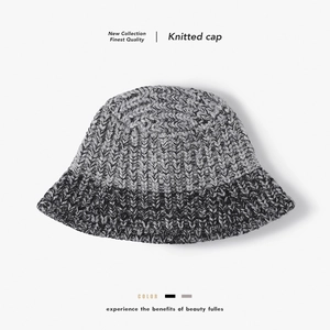 Women Winter Thickened Knitted Wool Bucket Hat Warm Ear Protection Color Block Outdoor Casual Beanie For Cold Weather