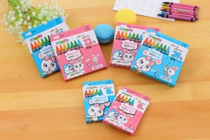Crayons de couleur pour enfants en boîtes de 8, 12 et 24 couleurs avec motifs de dessins animés
