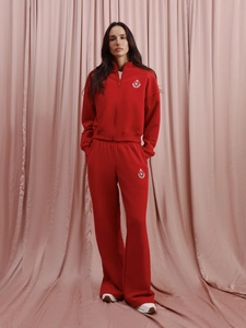 Felpa In Cotone Da Donna Con Zip E Pantaloni A Gamba Larga Streetwear Sportivo Stampa Di Lettere Maniche Lunghe