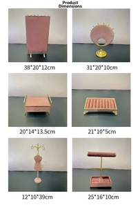 Detailed size information for vertical, arched, and T-style jewelry display stands